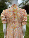 1970s Vintage Travers Tempos Maxi Boho Peasant Prairie Flower Dress