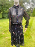 Vintage Susie G Chiffon Print Skirt Suit