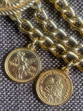 Vintage Gold Chain Belt with Coins