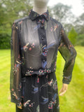 Vintage Susie G Chiffon Print Skirt Suit