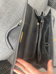 Black Kelly Leather Handbag