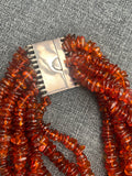 Baltic Amber Bead Necklace with Sterling Silver Clasp