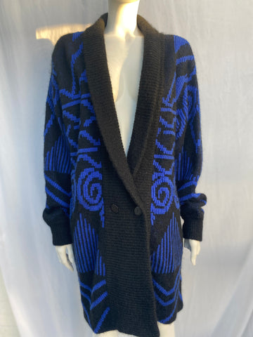 Vintage Blue Mohair Long Cardigan/Coat – Marina Vintage Uk