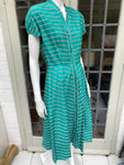 Vintage 1950s Green Cotton Casual Dress