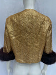 Vintage Boutique Knits California lame jacket with fur sleeves