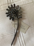 Vintage Givenchy Blue Glass Flower Pin/Brooch