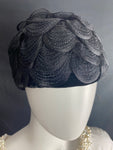 Vintage 1950-1960 Black Petals Pill Box Hat