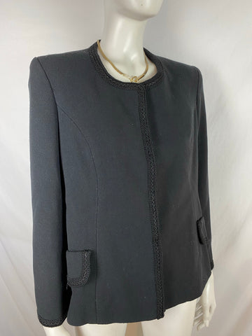 Vintage Pierre Cardin Black Wool Box Jacket