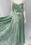 1950s “Eau De Nil” damask silk dress.