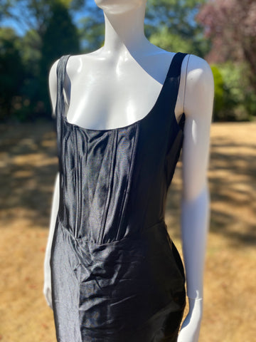 Vintage 1980s Goth Glam Black Dress