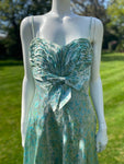 1950s “Eau De Nil” damask silk dress.