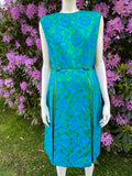 Vintage 1970s Turquoise Green Dress by Blanes