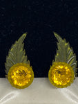 Vintage 1940s Apple Juice Lucite Clip-on Earrings