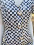 Vintage 1980a sequinned Houndtooth Effect Dress