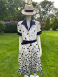 Louis Feraud White Cotton Print Dress