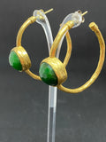 Ottoman Hands Semiprecious Hoop Earrings